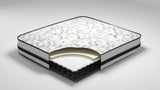 Side view of 8 Inch Chime Innerspring Full Mattress expanded and upright