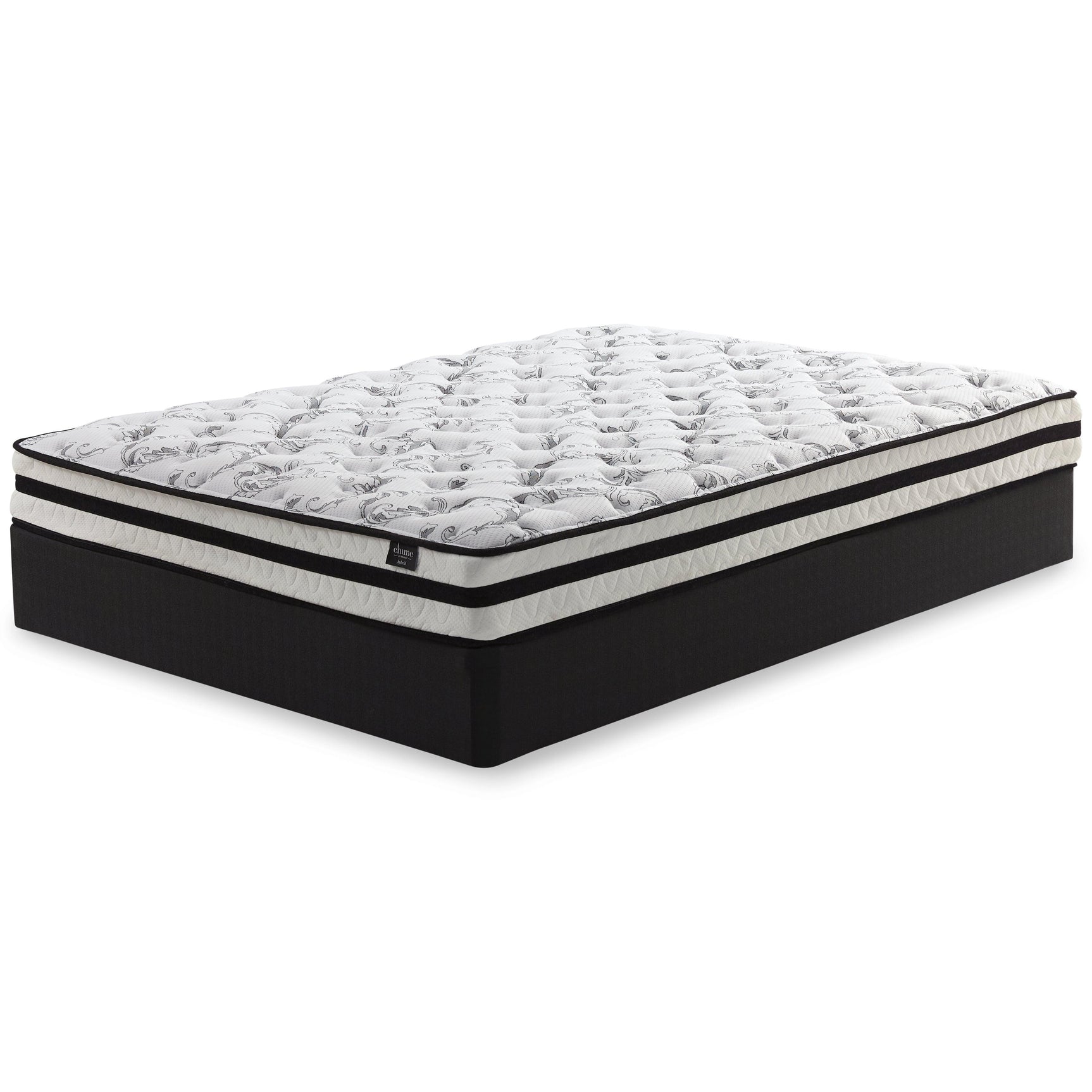 White traditional-style innerspring mattress full view