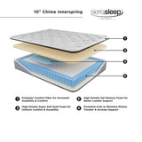 Unrolled Chime mattress with quilted foam layer visible