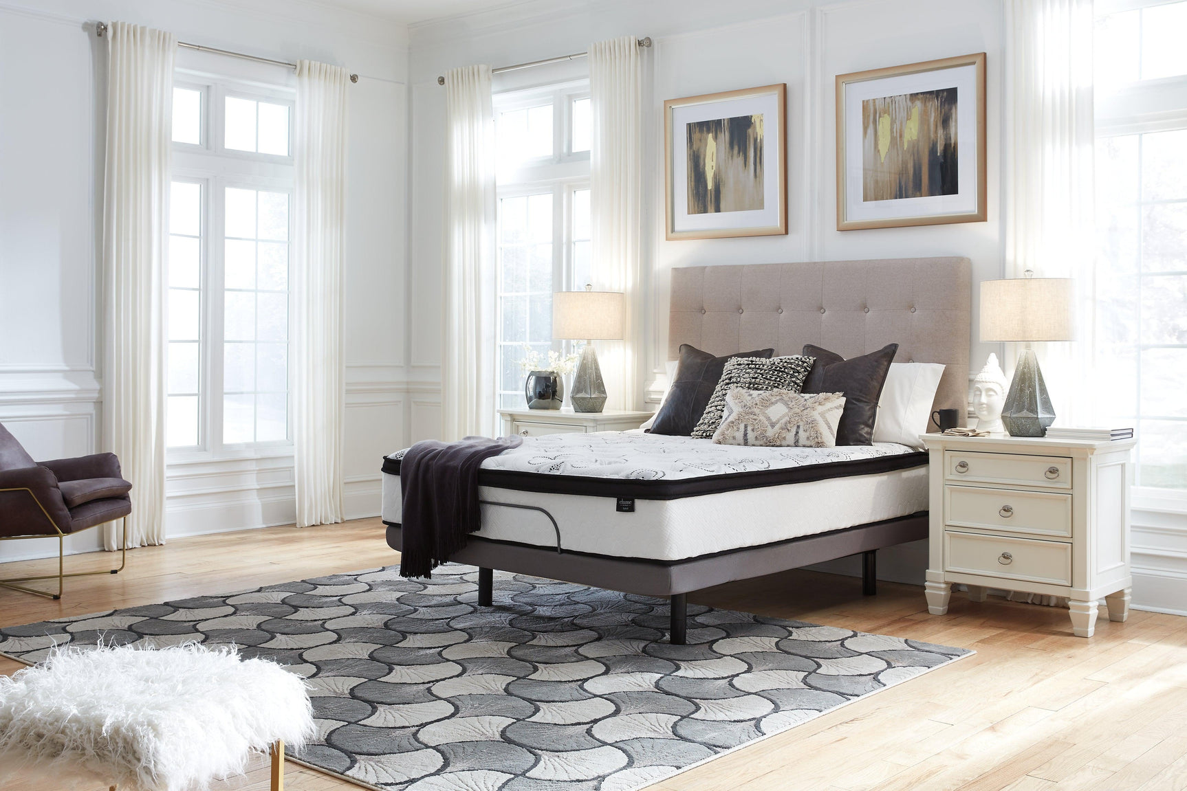 Side angle of Chime Hybrid mattress showing coil support design