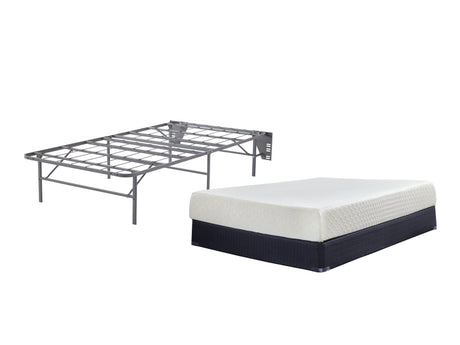 10 Inch Chime Memory Foam Twin Mattress in white, packed in a box