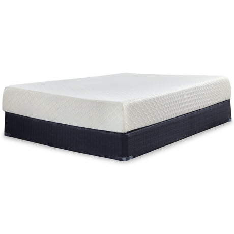 Traditional style white memory foam mattress laid flat