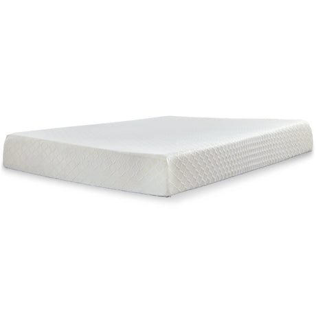 Full-size mattress unrolled from box with white breathable knit cover