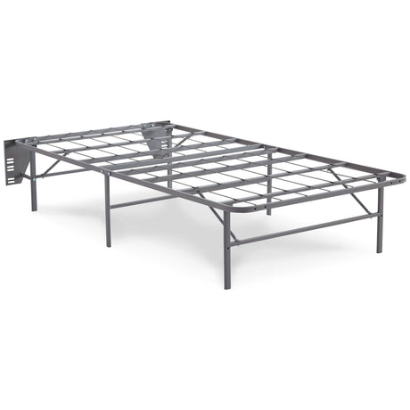 Better Than a Boxspring Gray Twin Foundation side view showing height and frame