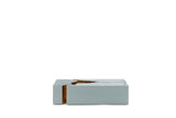 Leah 3-piece coffee table set front view with glass tops and white gold frames