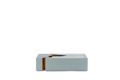 Leah 3-piece coffee table set front view with glass tops and white gold frames