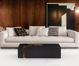 Leah 3-piece nesting coffee tables, top view of glass surfaces