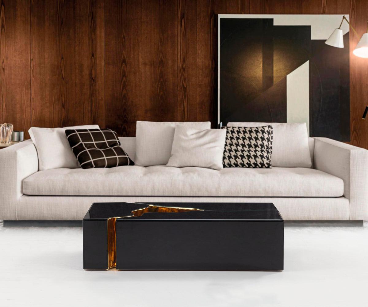 Leah 3-piece nesting coffee tables, top view of glass surfaces