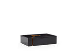 Leah black and gold 3-piece coffee table set, angled detail shot