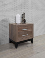 Hazel Brown Night Stand front view showing four drawers