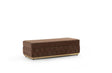 Harper Mocha Velvet Rectangle Ottoman showcasing mocha velvet upholstery and rectangular shape