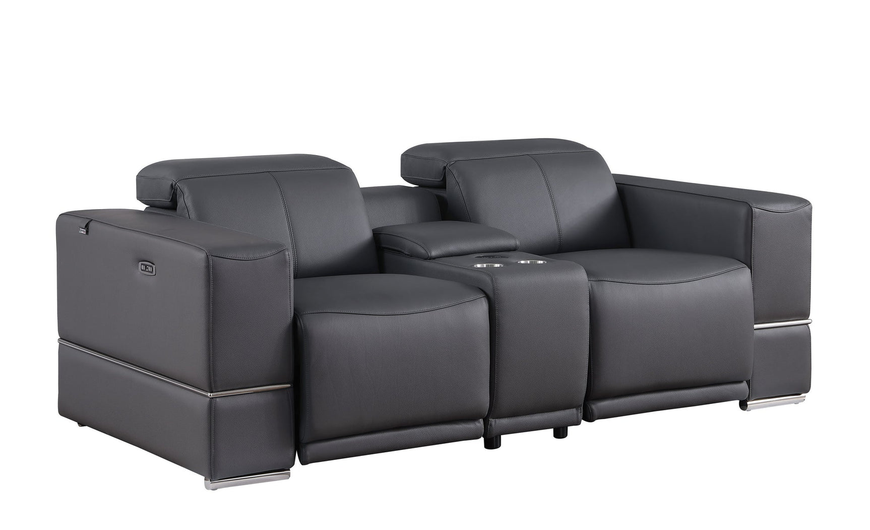 Power reclining chair in Franco Grey leather match