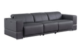 Franco Grey leather loveseat with console and wireless charger