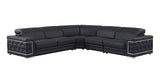 Front main view of Favo Black Leather Sectional sofa