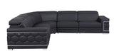 Room view showing Favo Black Leather Sectional sofa