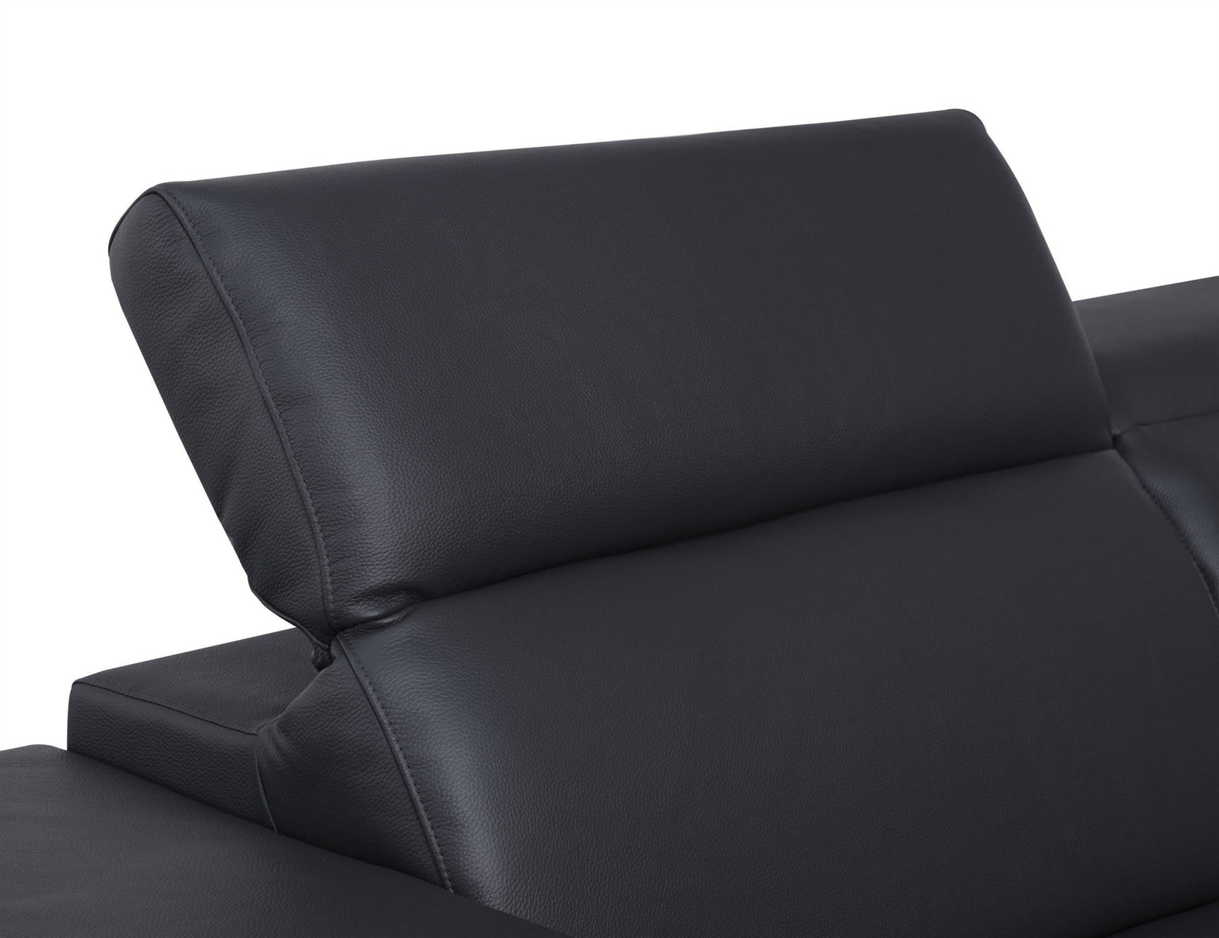 Side view of Favo Black Leather Sectional sofa