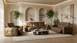 Ember Brown Italian Leather Match 2-Piece Power Reclining Sofa and Loveseat Set view 19