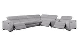 Picasso light gray power reclining sectional side angle