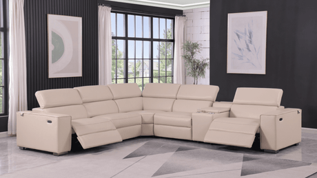 Picasso Beige 6-Piece Power Reclining Sectional front angle