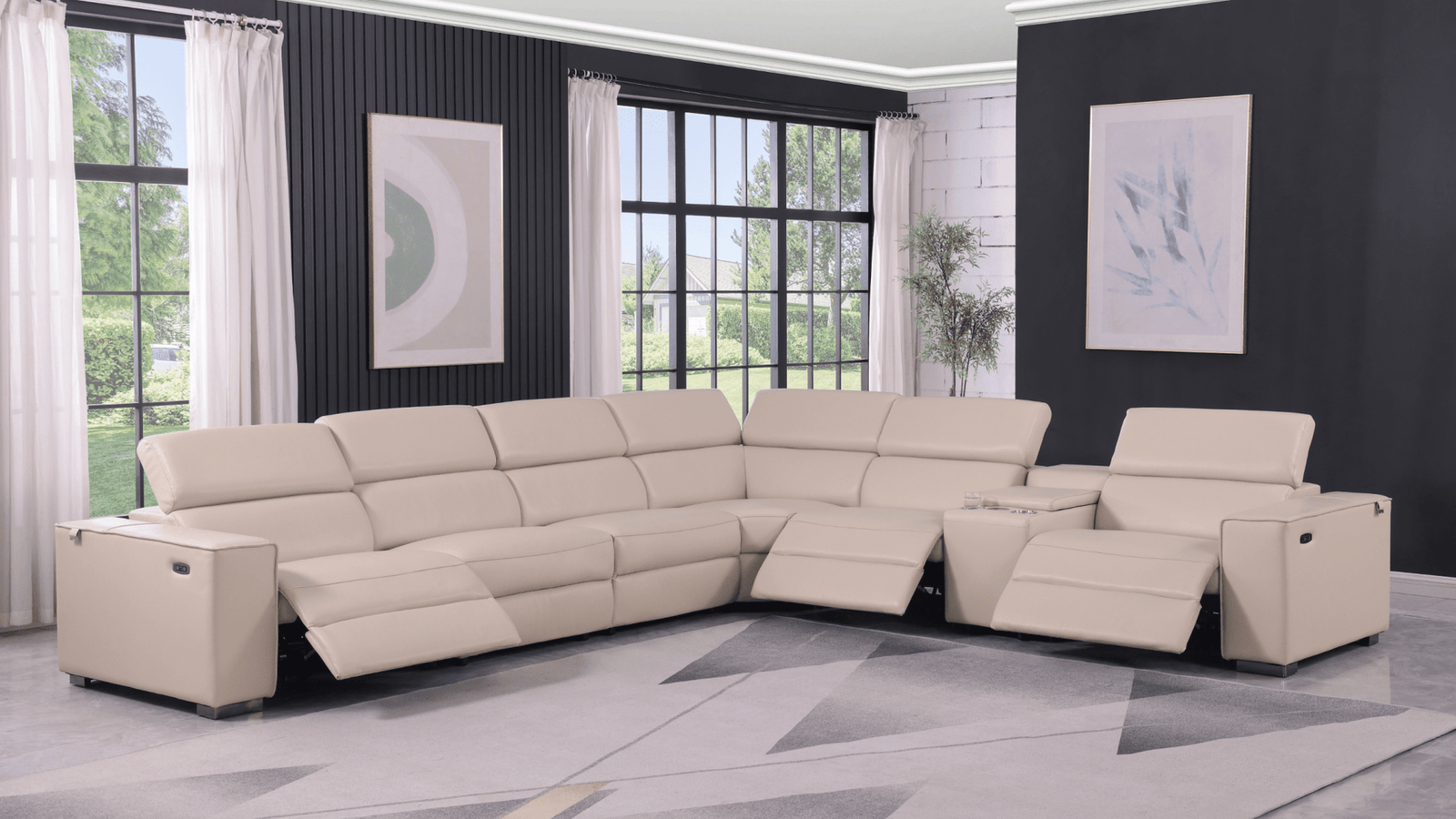 Picasso Beige 7-Piece Power Reclining Sectional