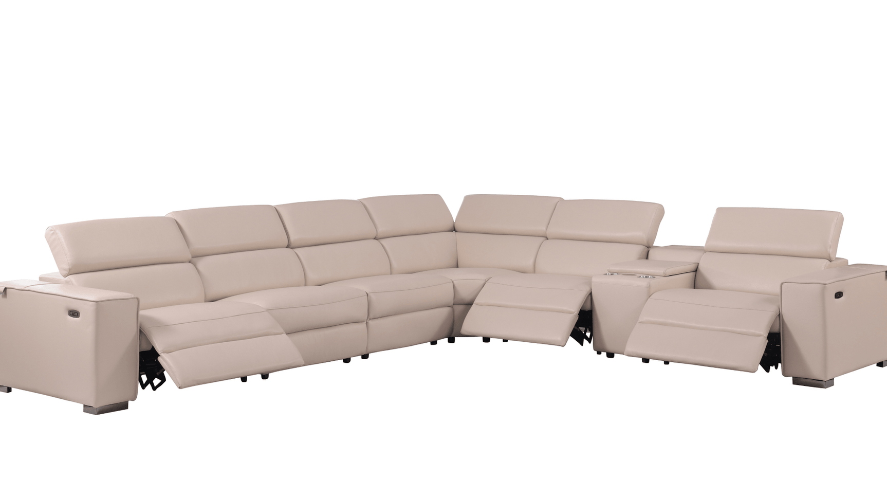 Close-up of beige Italian leather upholstery