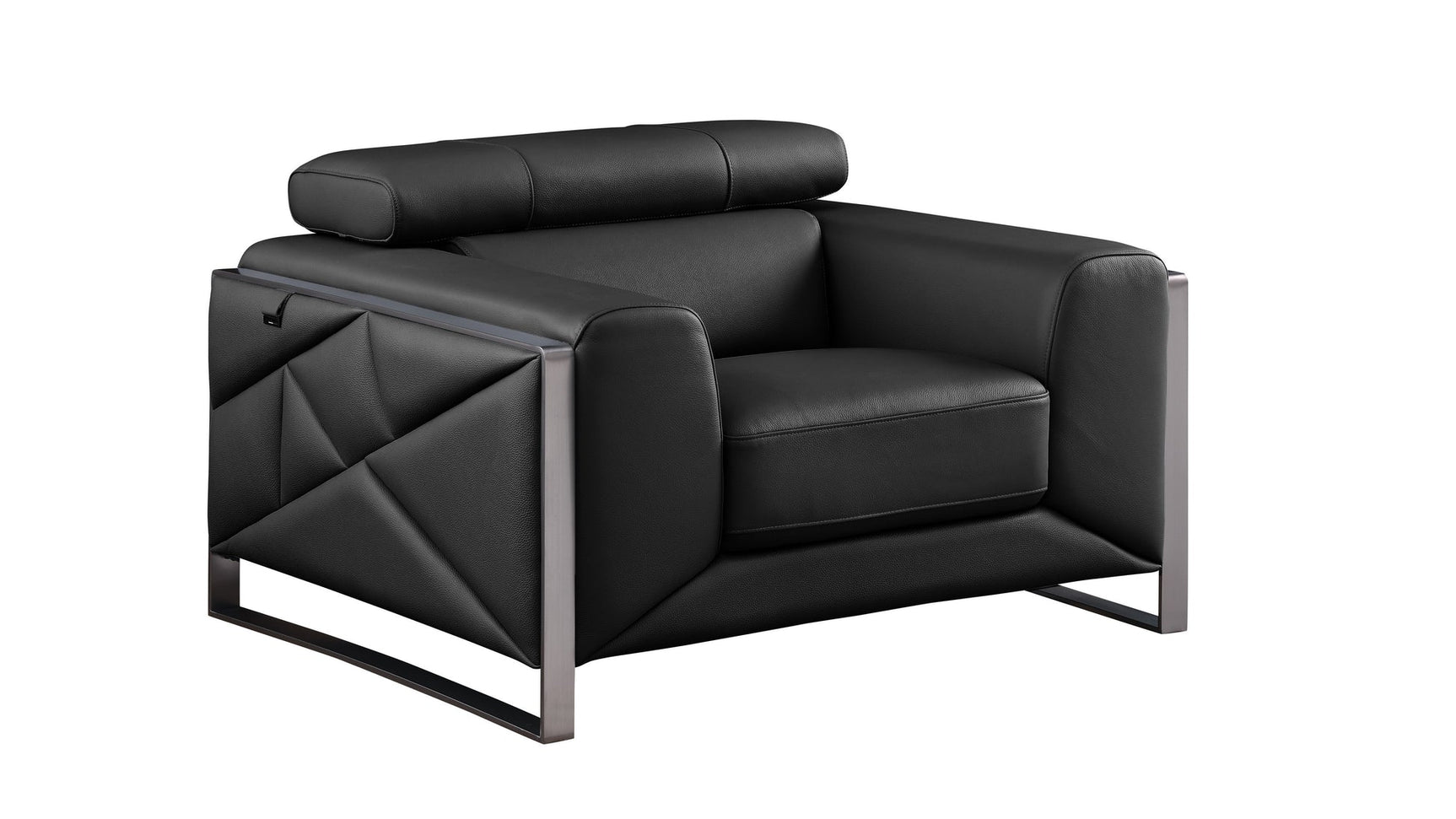 Giorgio Black Leather Living Room Set