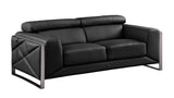 Giorgio Black Leather Living Room Set
