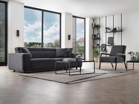 Milos Black 3-Seater Sofa - Ella Furniture