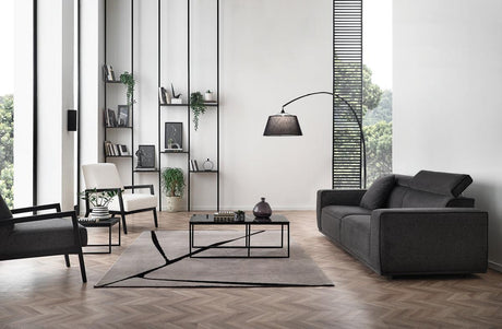 Milos Black 3-Seater Sofa angled main view