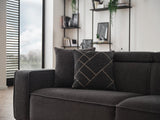 Milos Black 3-Seater Sofa - Ella Furniture