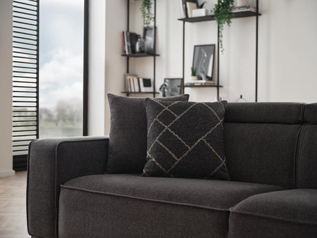 Milos Black 3-Seater Sofa alternative side view