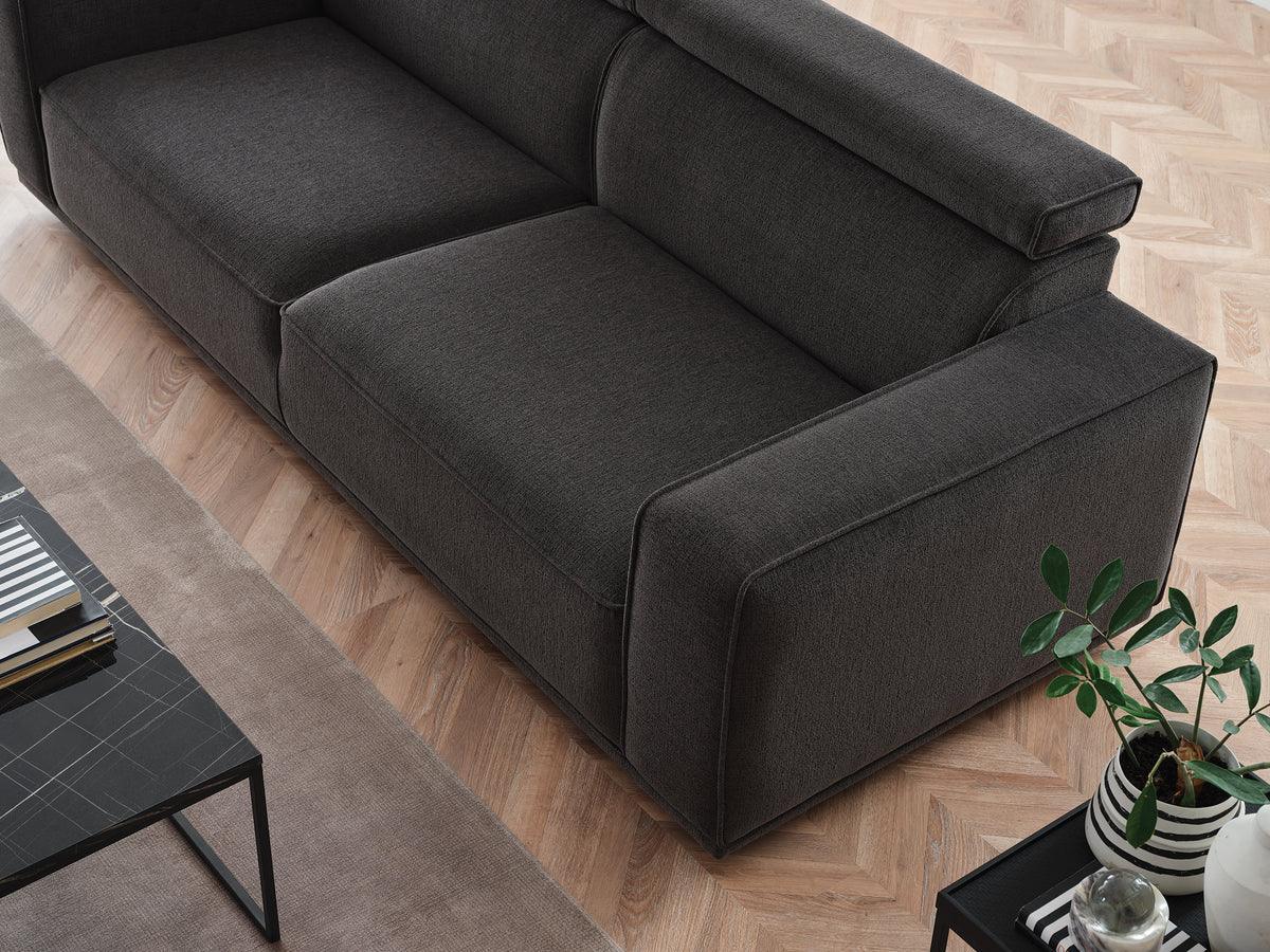 Milos Black 3-Seater Sofa - Ella Furniture