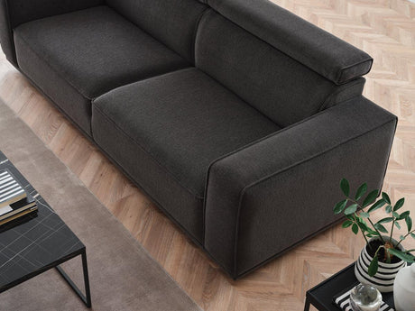 Milos Black 3-Seater Sofa close-up detail on fabric and cushions