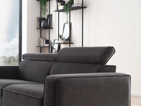 Milos Black 3-Seater Sofa front angle view