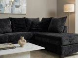Downy Black Fabric Sectional Sofa view 2