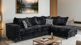 Mamba Black Fabric Sectional Sofa from Decor Furniture