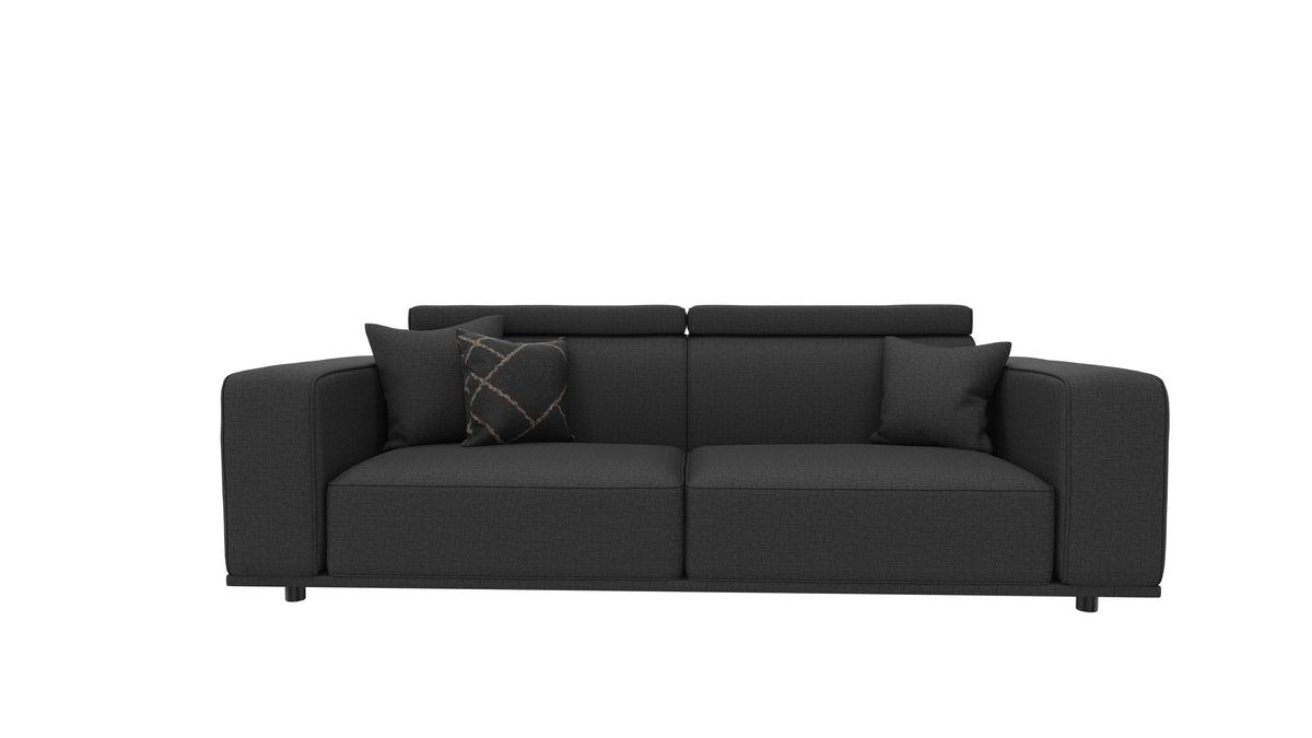 Milos Black 3-Seater Sofa - Ella Furniture