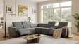Nexus Dark Grey Fabric Power Reclining 6-Piece Sectional from Decor Furniture