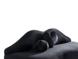 Audrey Black Velvet Loveseat 81"