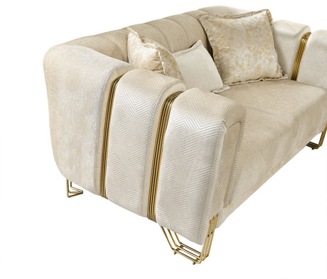 Ella loveseat showing left armrest