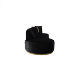 Sophia Black Velvet Chaise Lounge front view