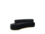 Sophia Black Velvet Chaise Lounge side perspective
