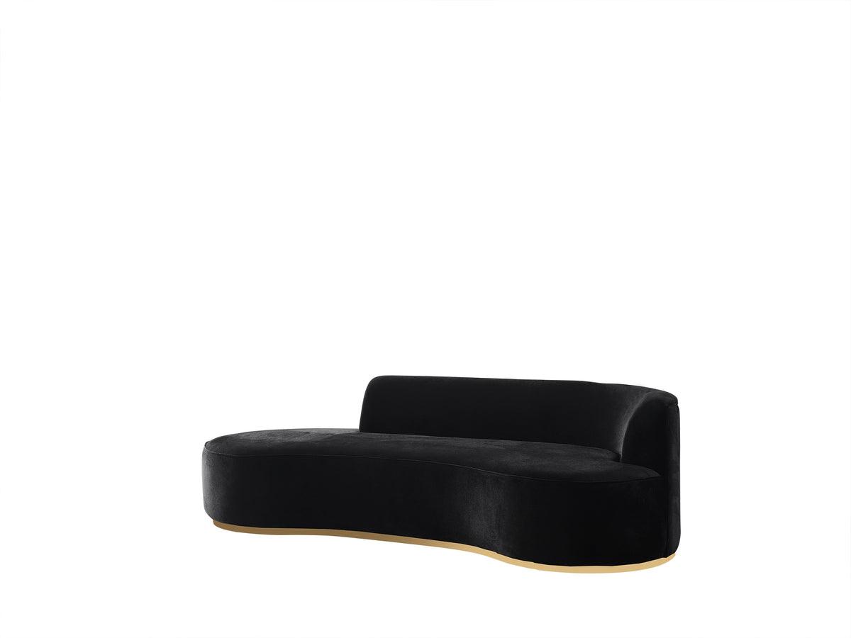 Sophia Black Velvet Chaise Lounge detail upholstery