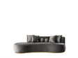 detail view of Sophia Gray Velvet Chaise Lounge upholstery and frame