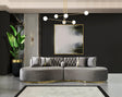 Sophia Gray Velvet Curved Sectional sofa main view