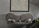 Sophia Gray Velvet Curved Sectional sofa alternate main view