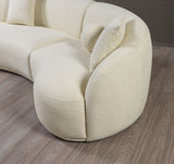 Emily Ivory Boucle 3-Piece Curved 138" Sectional