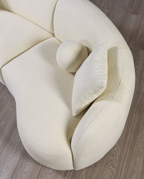 Texture detail of boucle fabric upholstery