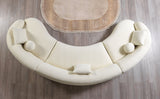 Emily Ivory Boucle 3-Piece Curved 138" Sectional