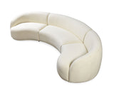 Emily Ivory Boucle 3-Piece Curved 138" Sectional